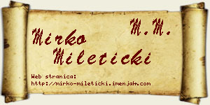 Mirko Mileticki vizit kartica